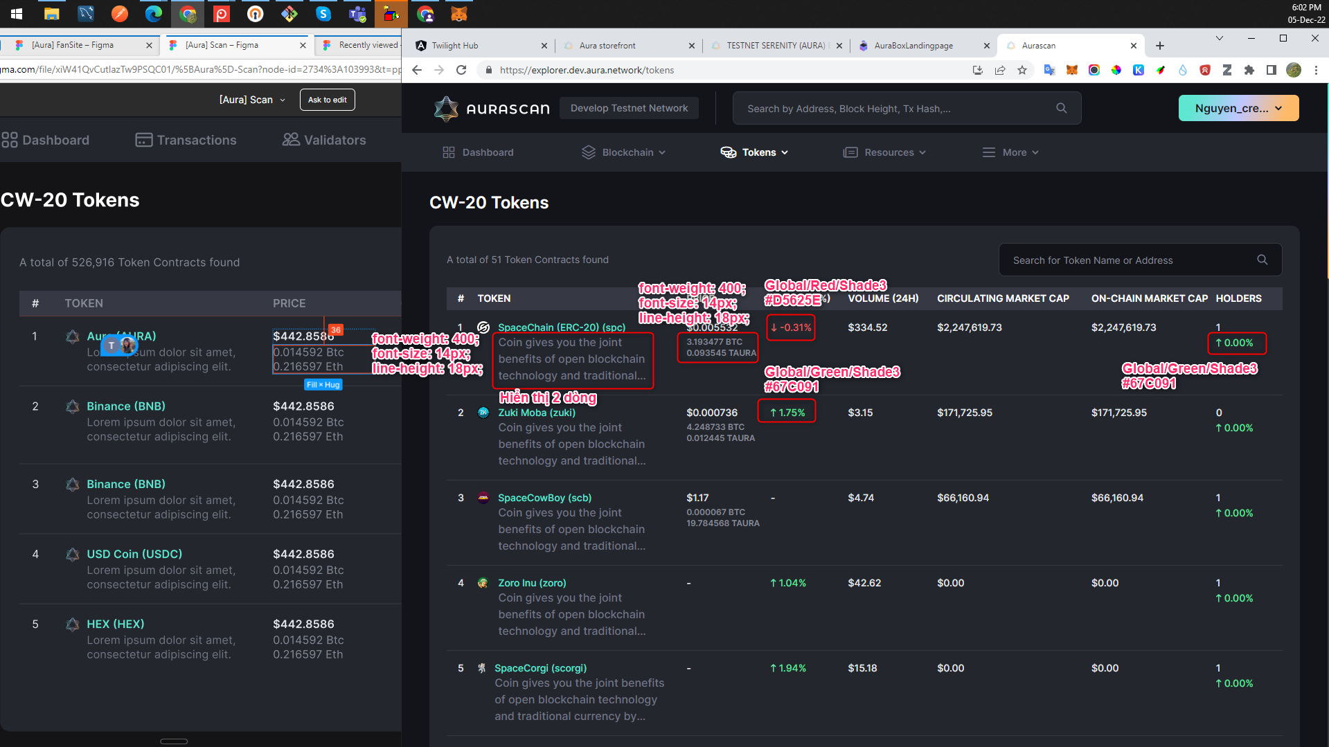 [Aurascan][CW20][TokensList][TokenDetails] Some UI issues · Issue #1352 ...