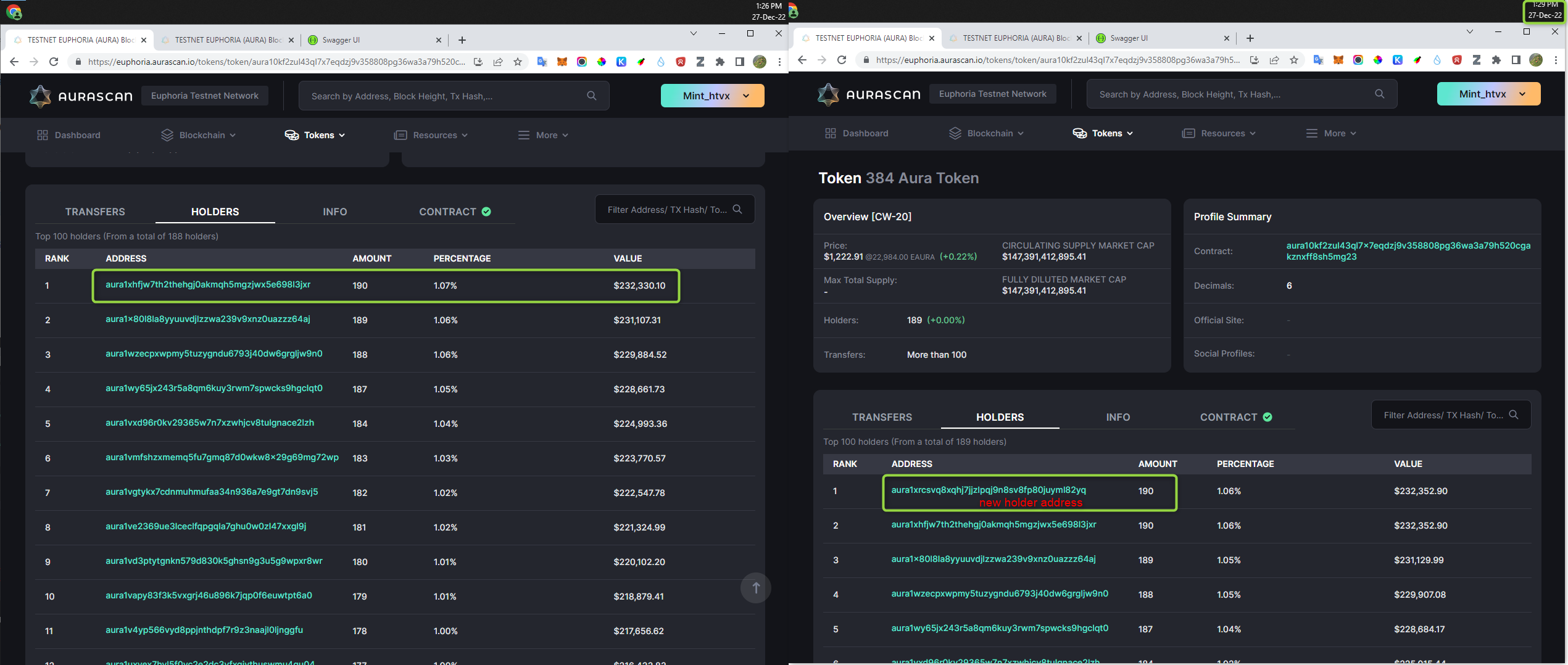 [Aurascan][CW20][Tokendetails] Sort Holders incorrectly · Issue #1304 ...