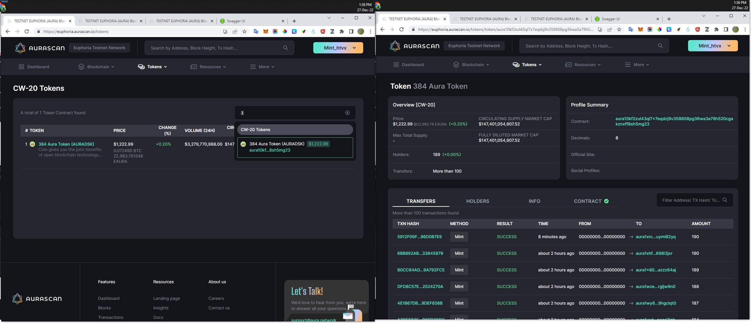 [Aurascan][CW20][TokensList][TokenDetails] Some UI issues · Issue #1352 ...