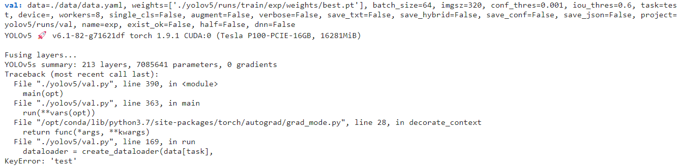 val.py when I set argument task to test, KeyError occured. · Issue ...