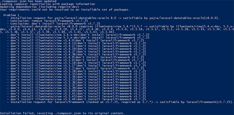 Can't Install it on Laravel v5.7.25 · Issue #1981 · yajra/laravel ...