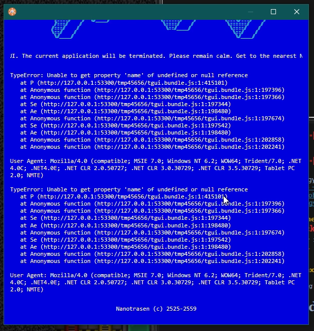 Tscan Gui Error Console TGUI crash · Issue #51771 · tgstation/tgstation · GitHub