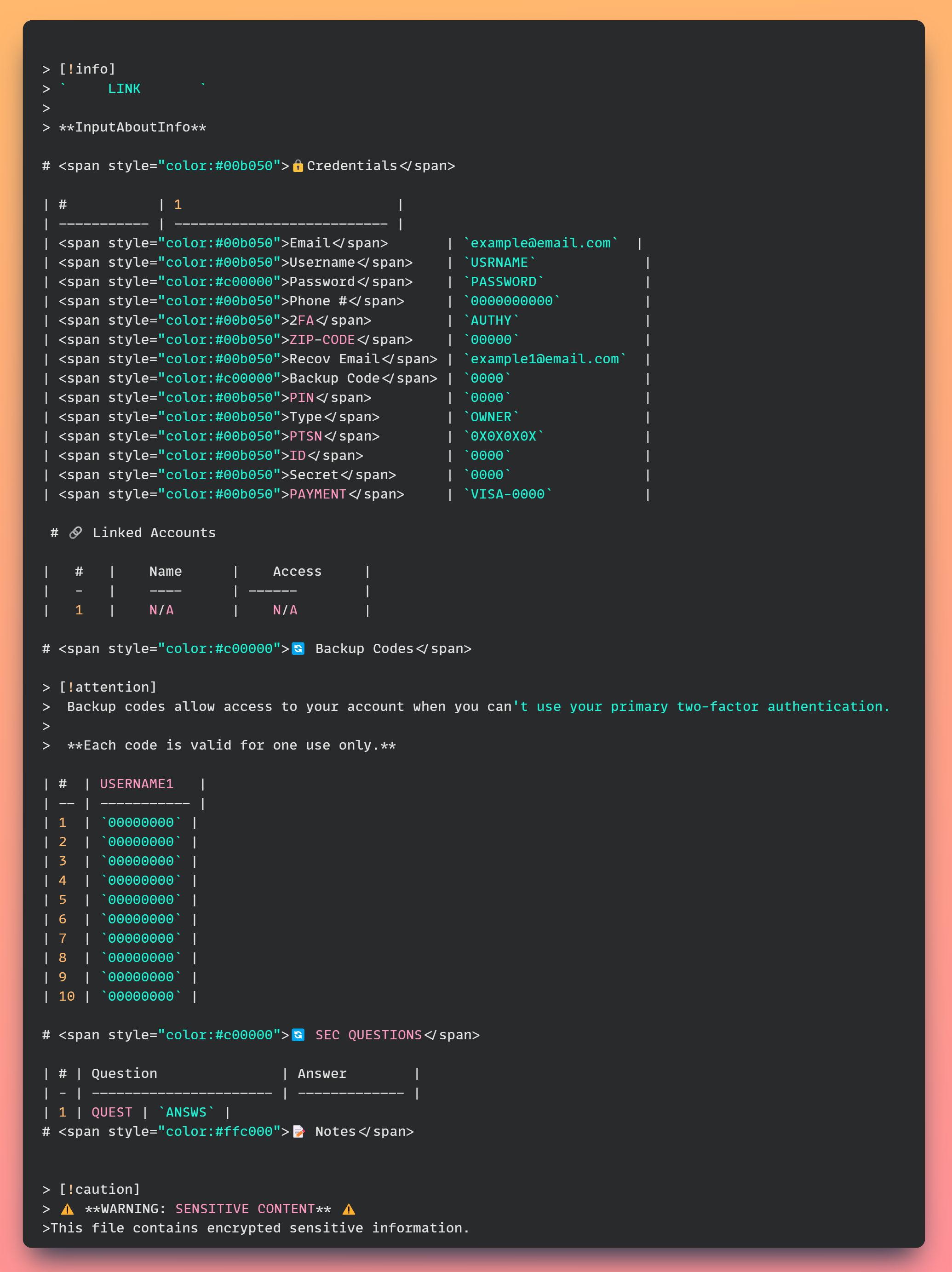 GitHub - icedmoca/obsidianpasswordtemp: Curated selection of Markdown ...