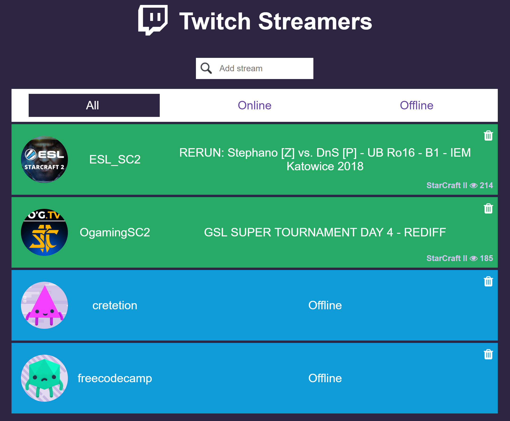 GitHub - snyggme/twitch-tv: twitch streamers app