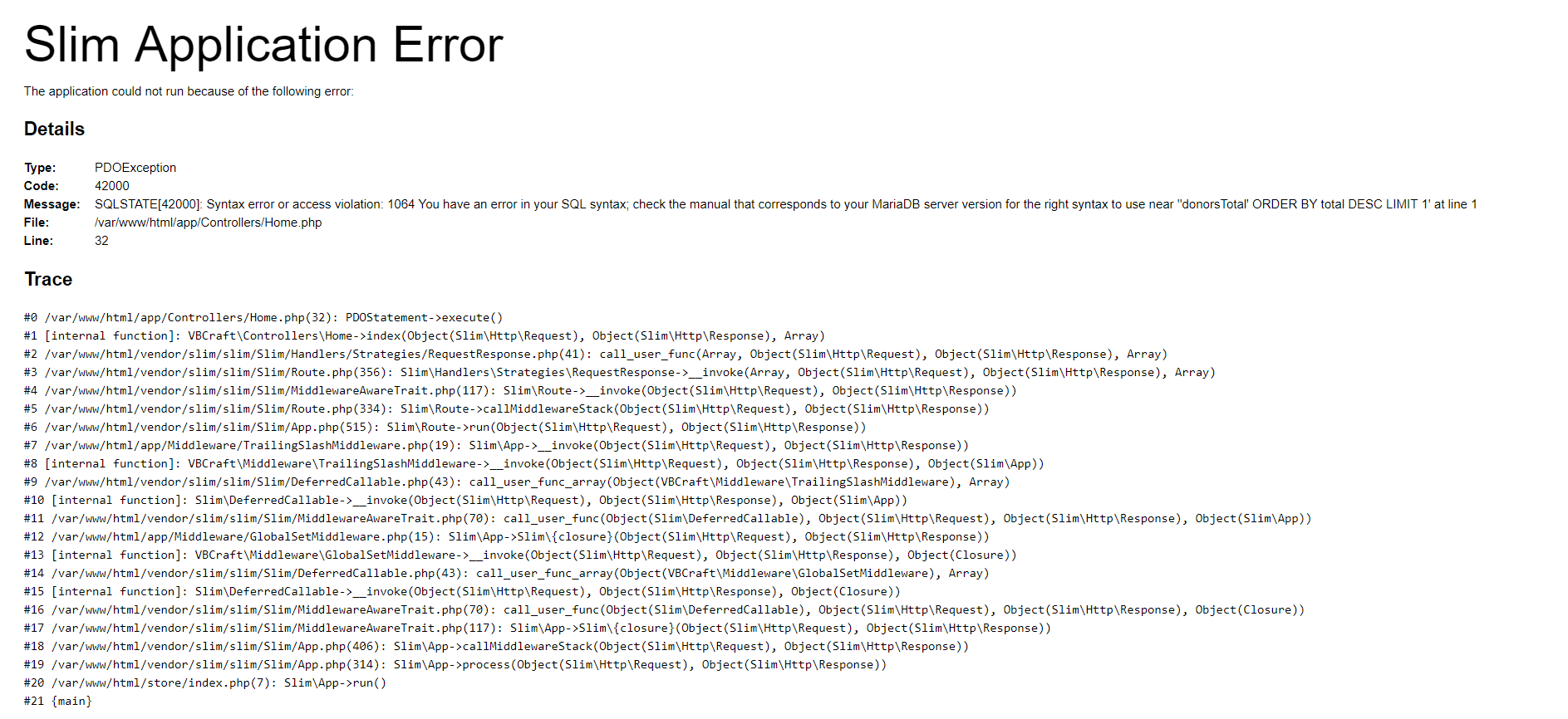 Slim Application Error, Looks different. · Issue #4 · jonbarrow/PHP ...