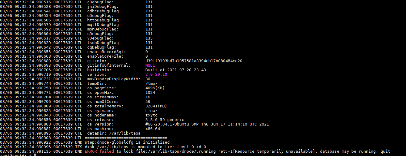 taos connect failed, reason: Unable to establish connection · Issue ...