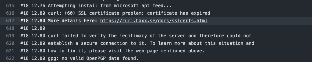 Certificate expired - Microsoft package registry · Issue #31862 ...