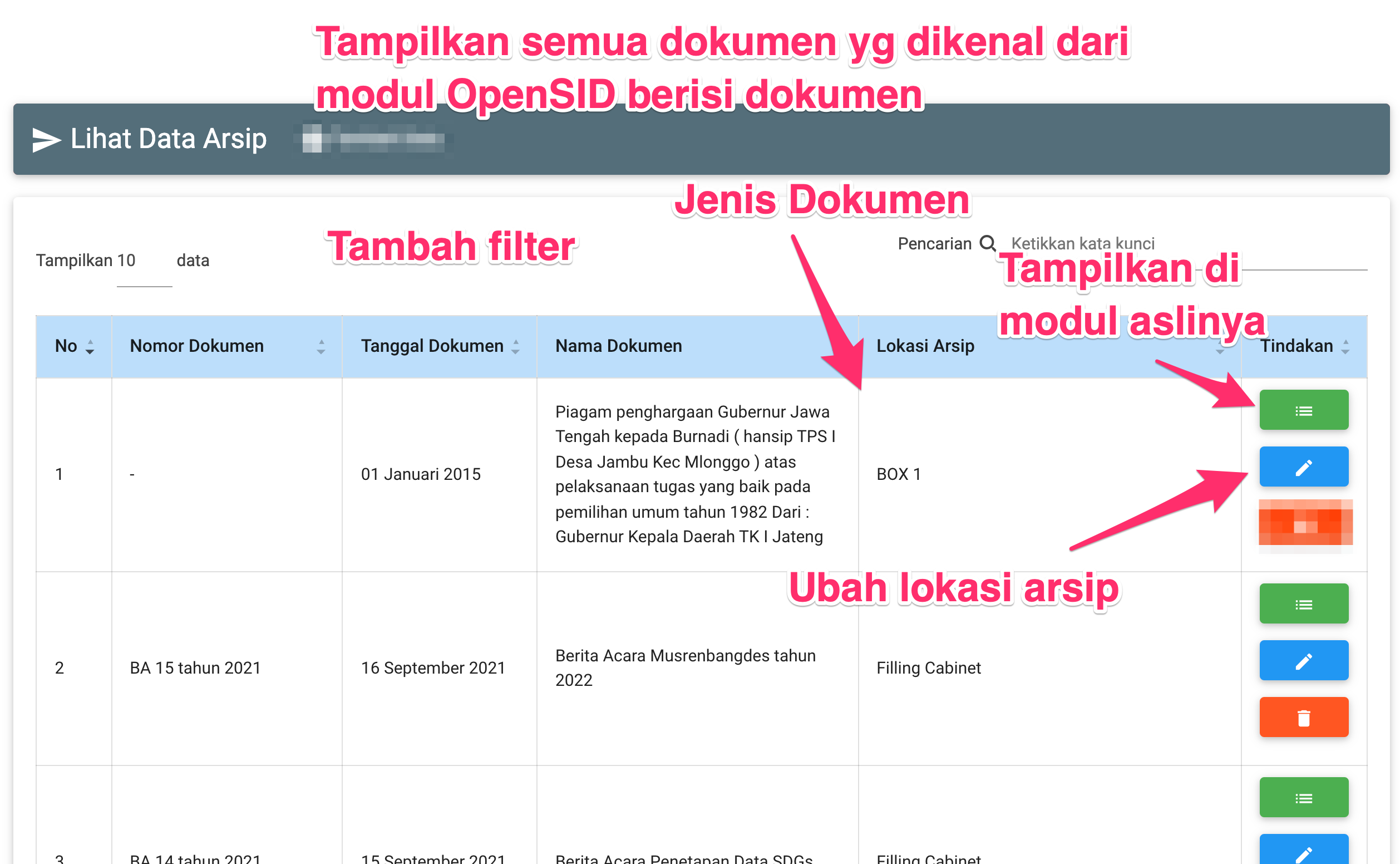 [Arsip Desa] Tambah modul untuk memudahkan pencarian dokumen di arsip ...
