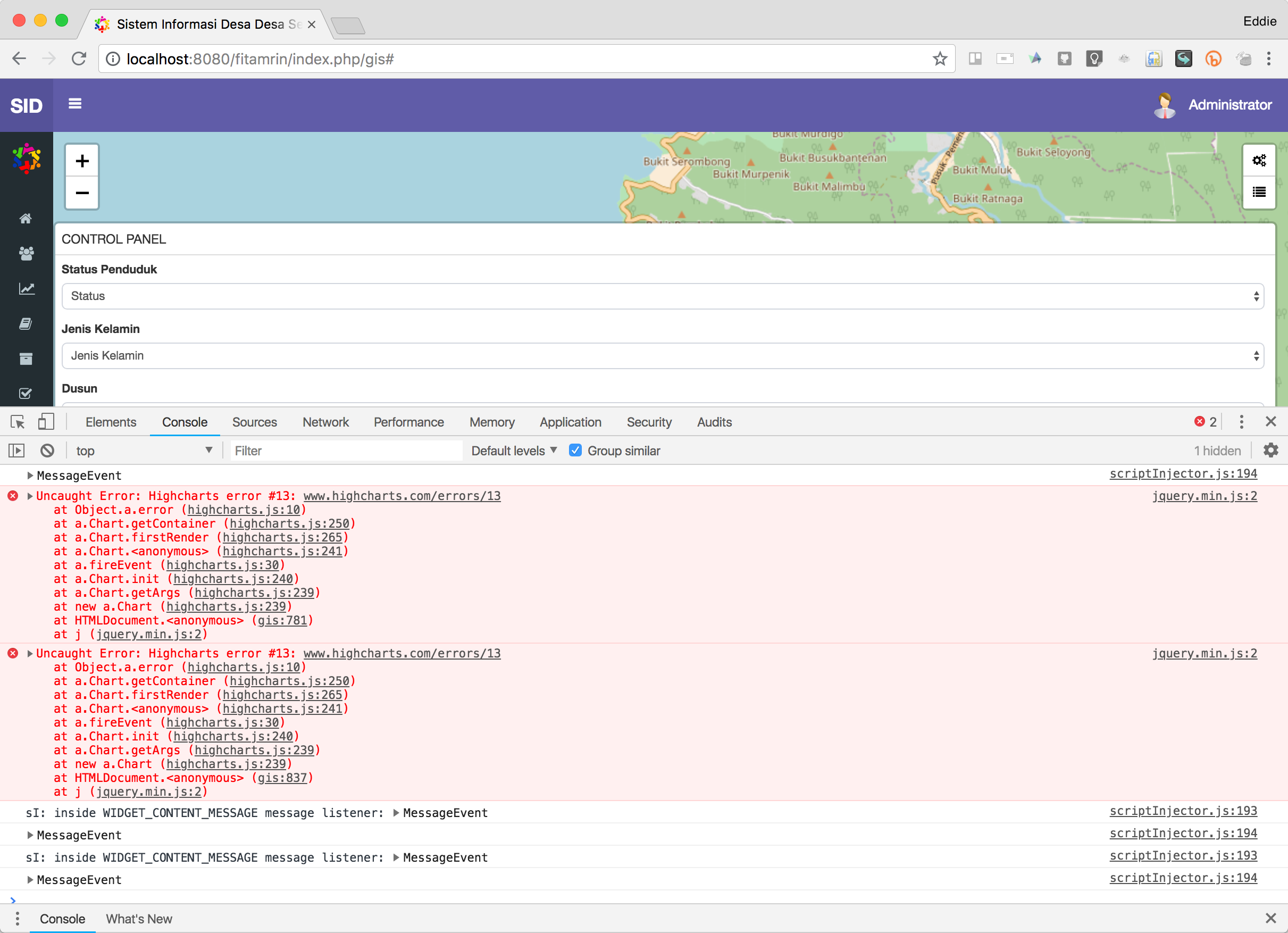 [tampilan-admin] Error js di Peta · Issue #1212 · OpenSID/OpenSID · GitHub