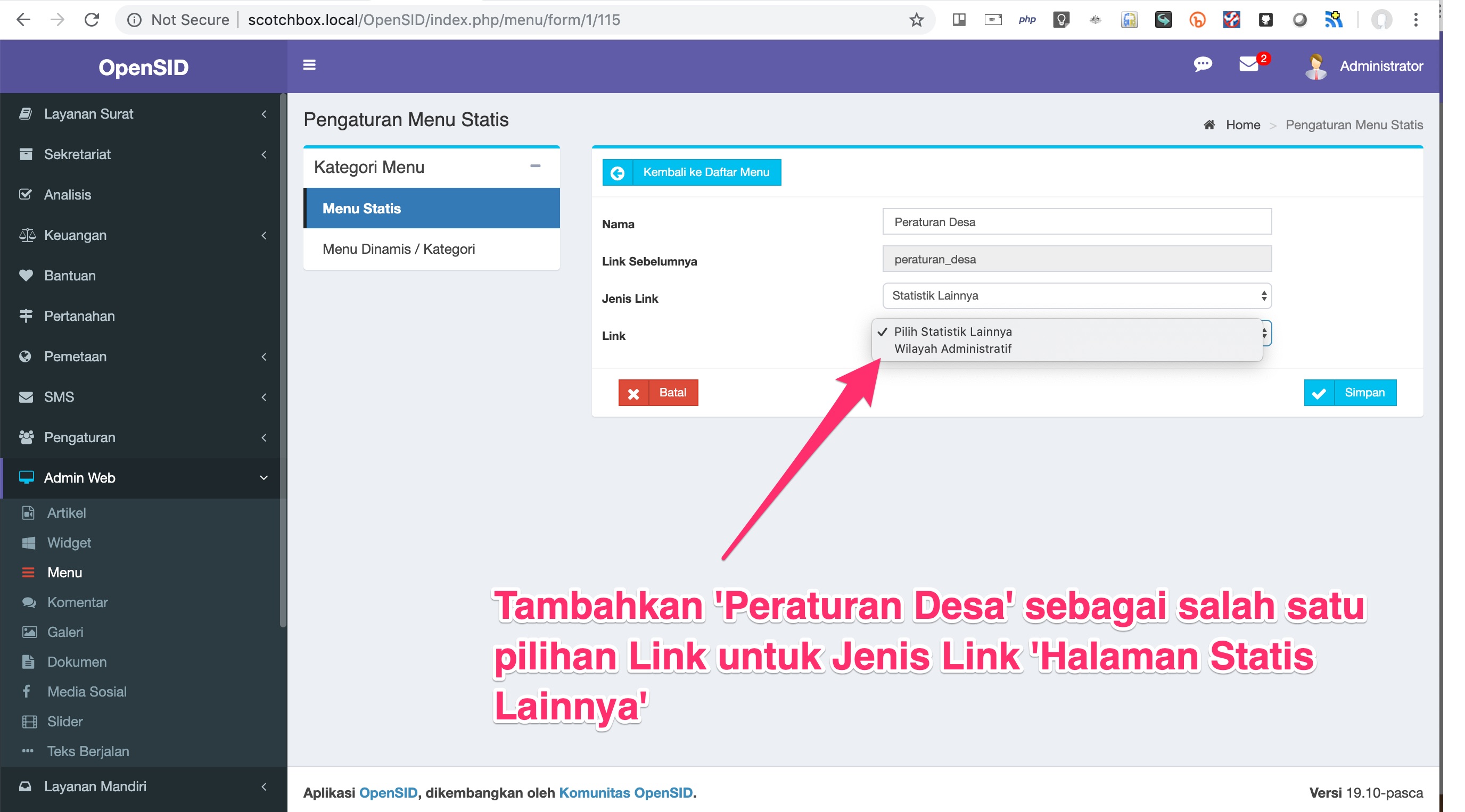 [jdih] Pindahkan pilihan link 'Peraturan Desa' · Issue #2319 · OpenSID ...