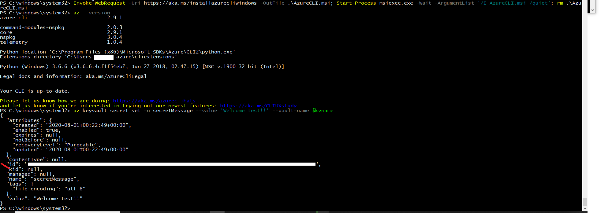 Azure CLI: Typo in az keyvault secret set. · Issue #14616 · Azure/azure ...