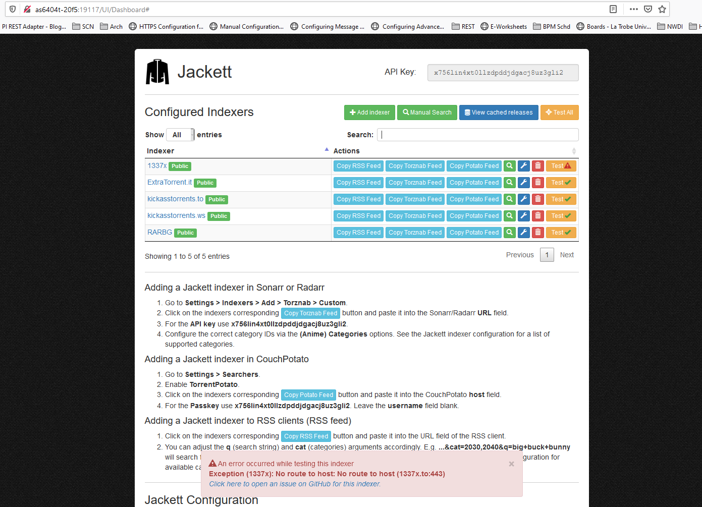 [1337x] Exception (1337x): No route to host: No route to host (1337x.to ...
