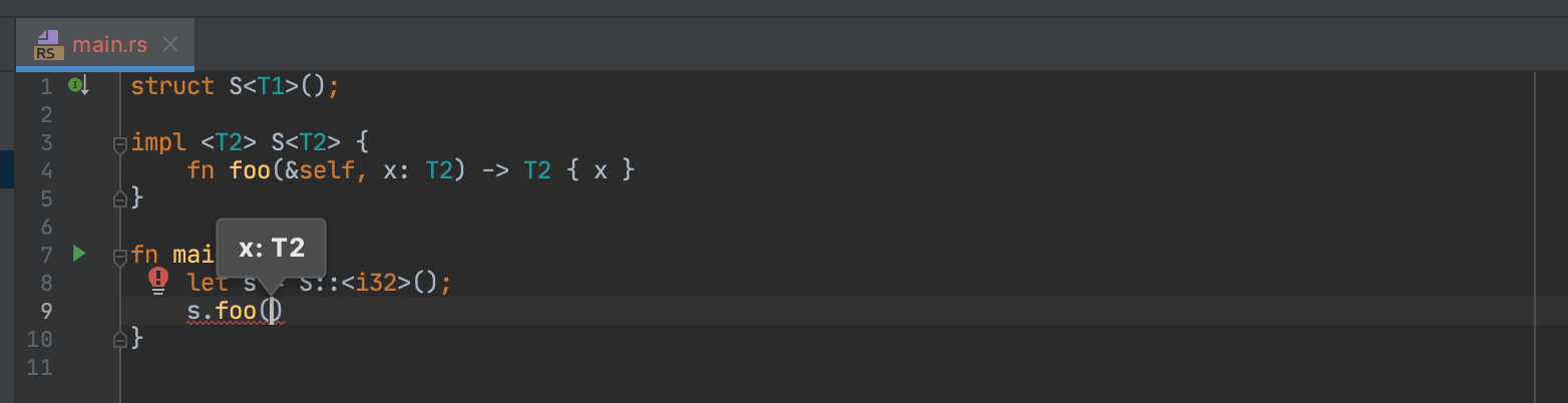 Rust Param Doc Substitute type parameters with actual types in Parameter Info · Issue ...
