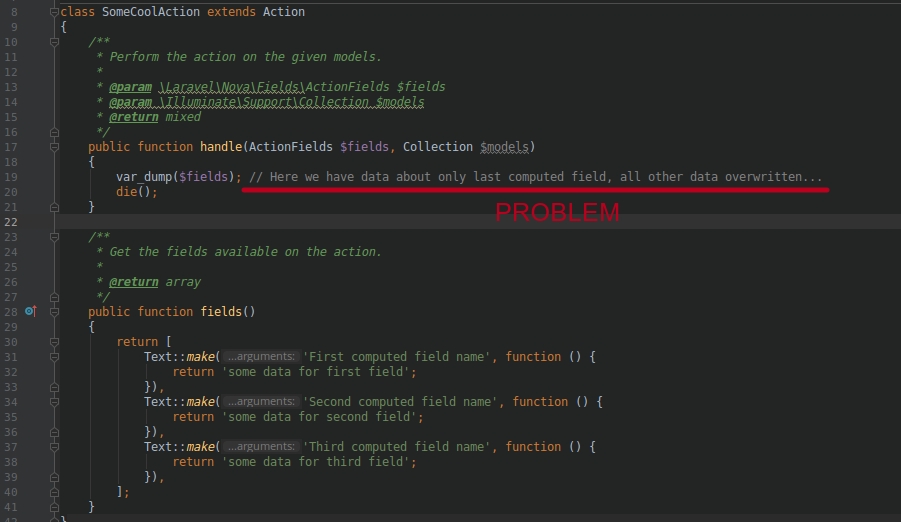 Several computed fields inside ACTION overwrites each other · Issue ...