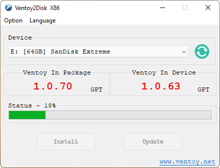 [issue]: Cannot Update · Issue #1465 · ventoy/Ventoy · GitHub