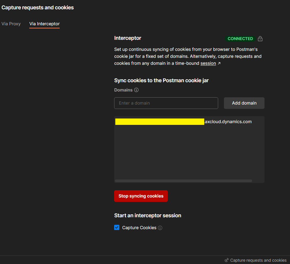 Postman Cookie setup