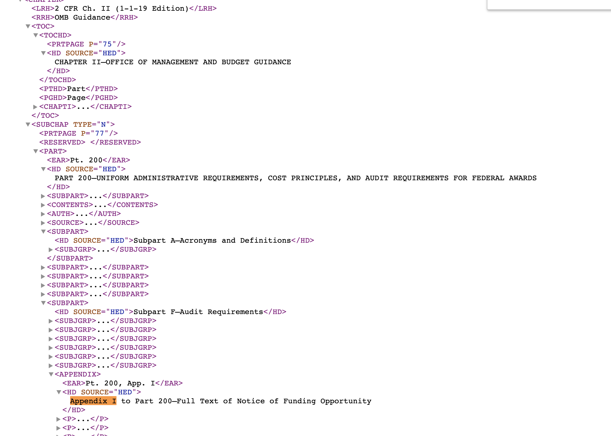 Misplaced Appendix in CFRs · Issue #63 · usgpo/api · GitHub