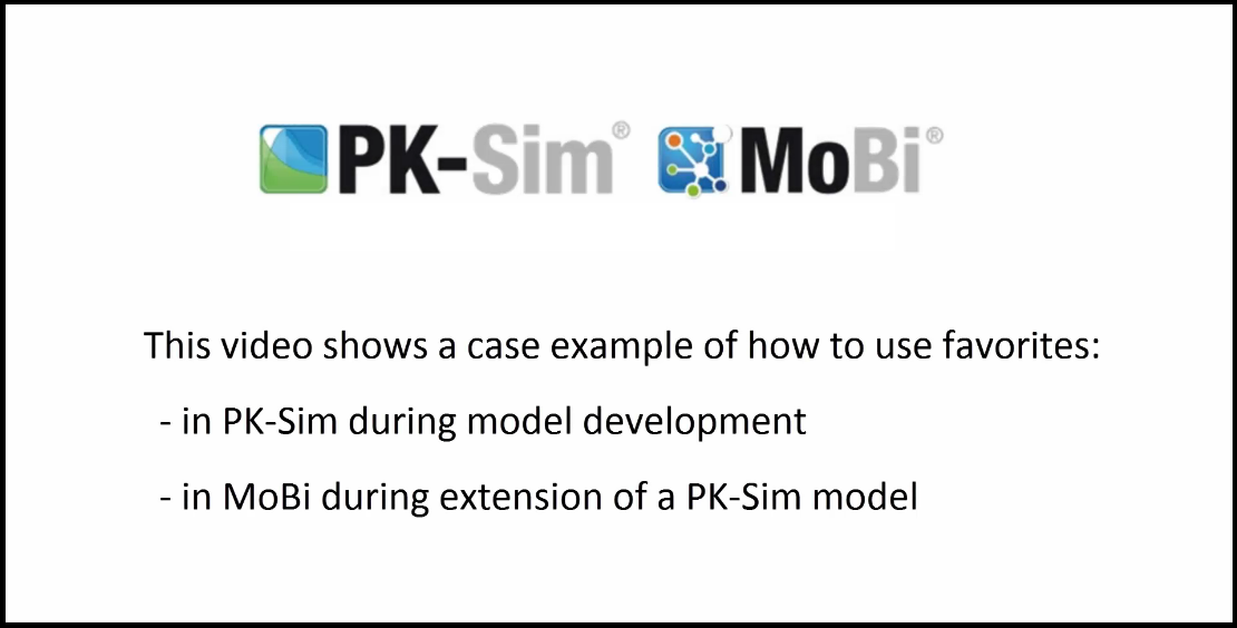 How to define and use favorites in PK-Sim and MoBi