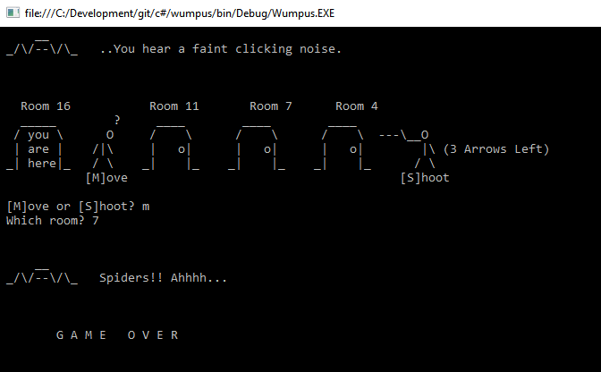 GitHub - joelconestoga/wumpus: C# Console app of Wumpus game