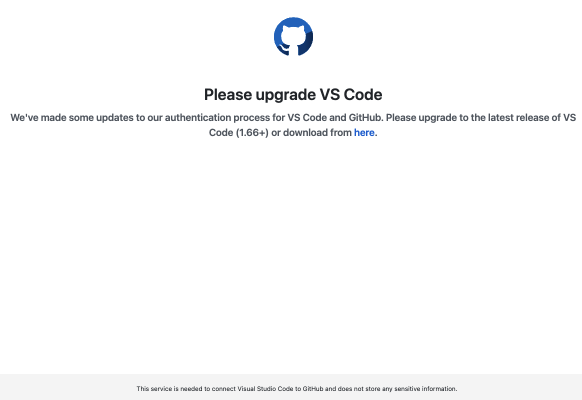 [Bug]: Github Login Fails due to Github Login Expecting VSCode Version ...