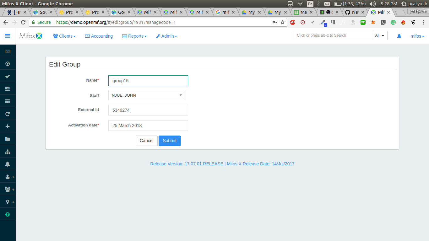 edit group option not working on local systems · Issue #2930 · openMF ...