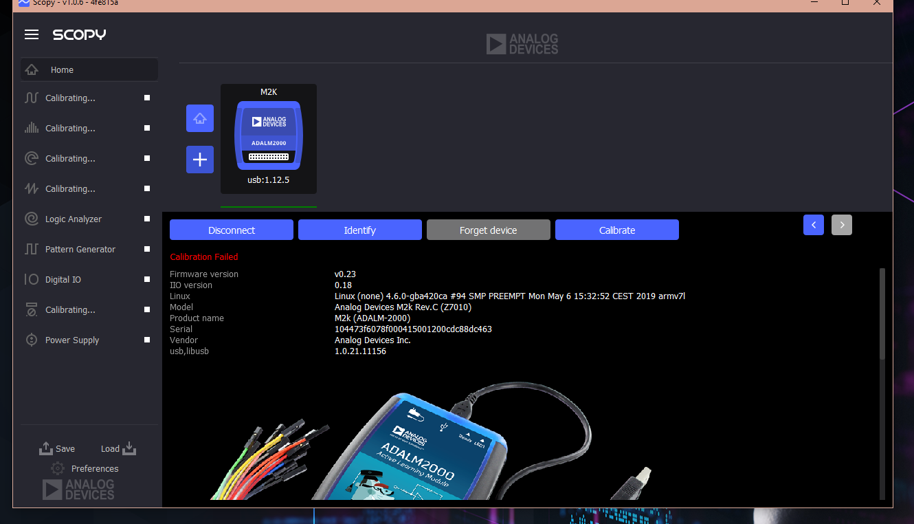Calibration Failed · Issue 674 · analogdevicesinc/scopy · GitHub