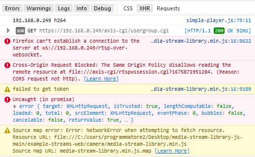 CORS origin request blocked when using 'Only HTTPS' on AXIS Camera ...