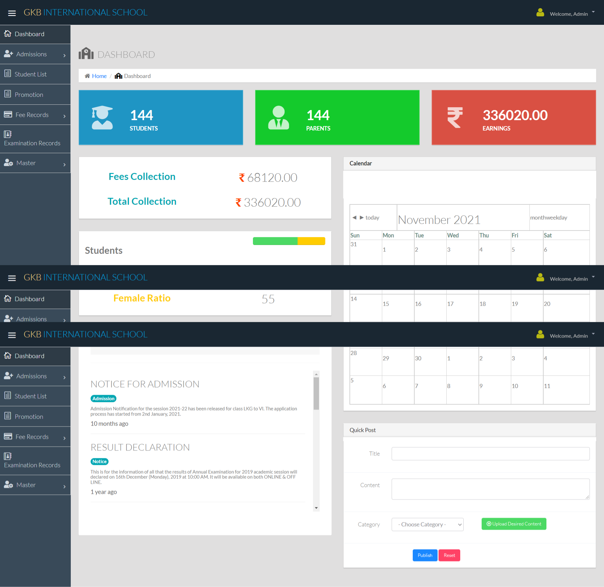 GitHub - dextrocodex/GKBInternationalSchool: A Full Admin Panel Front ...
