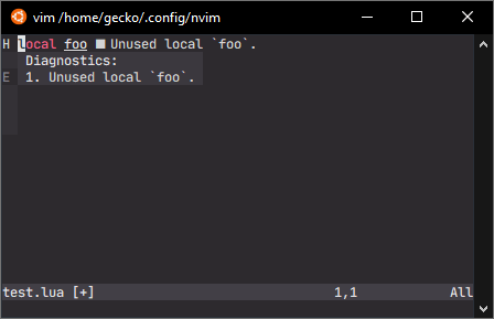 LspDiagnosticHint doesn't seem to be used for virtual text and hover ...