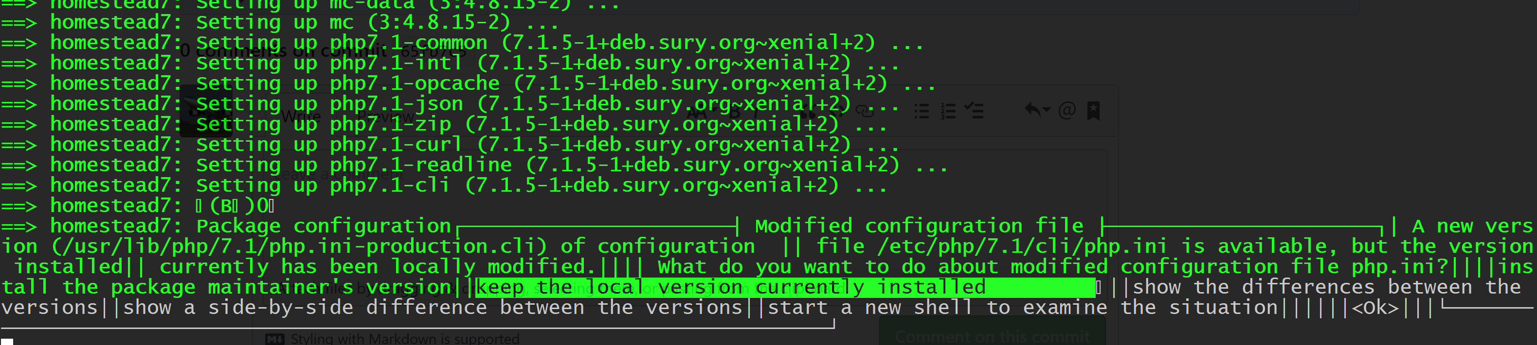 Blocked at: What do you want to do about modified configuration file ...
