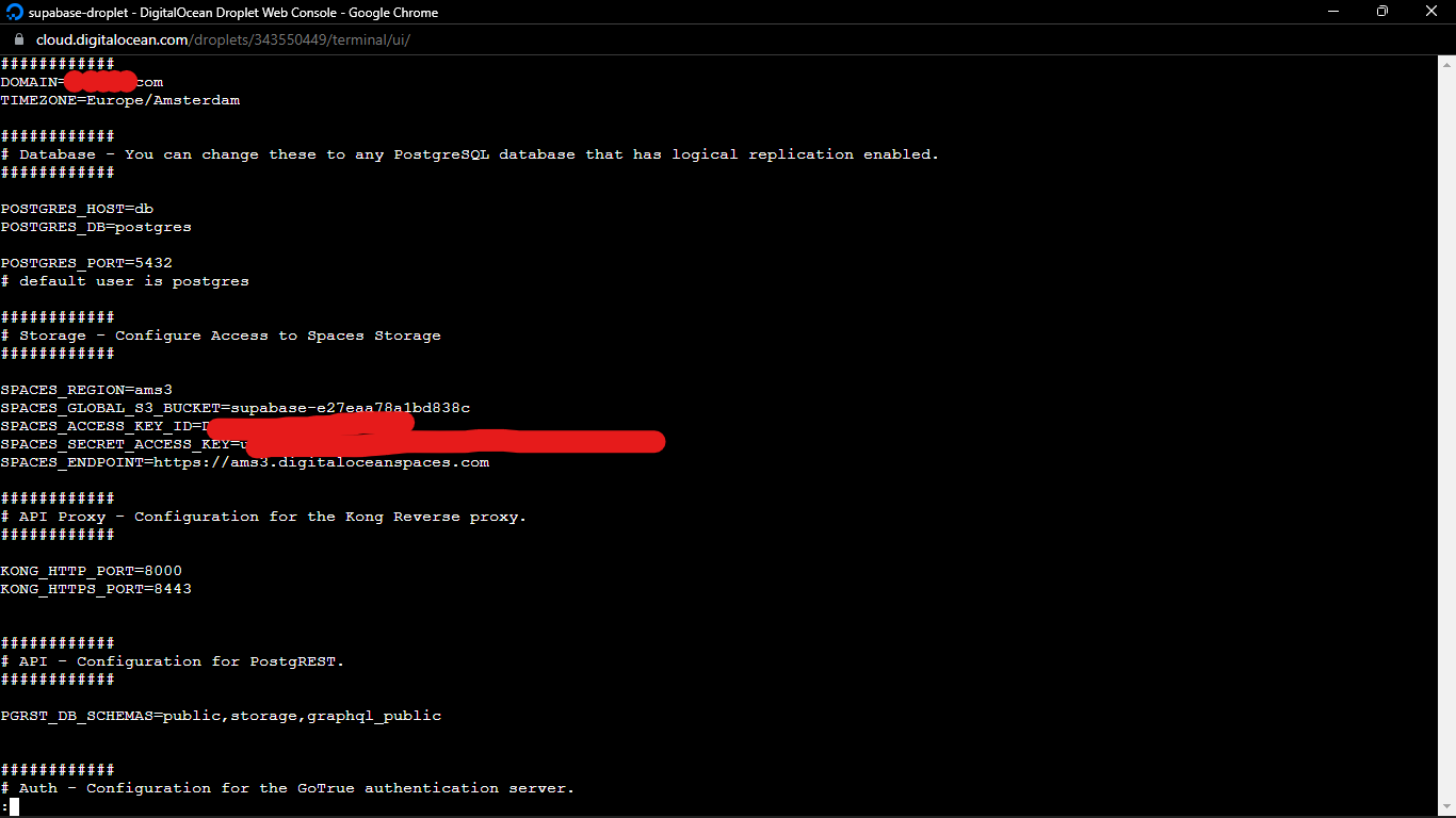 Supabase studio don't allow uploads after change of the digitalocean