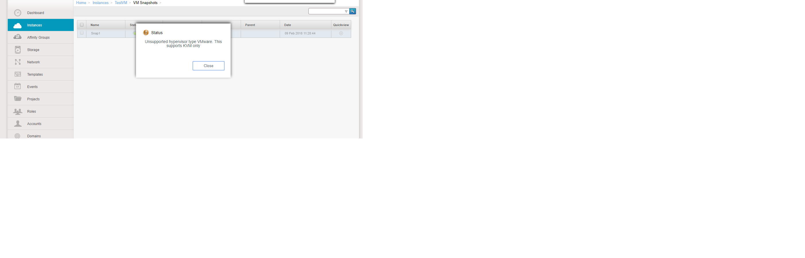 screenshot before fix - 1