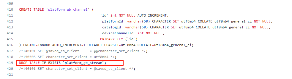 mysql.sql导入报错 · Issue #701 · 648540858/wvp-GB28181-pro · GitHub