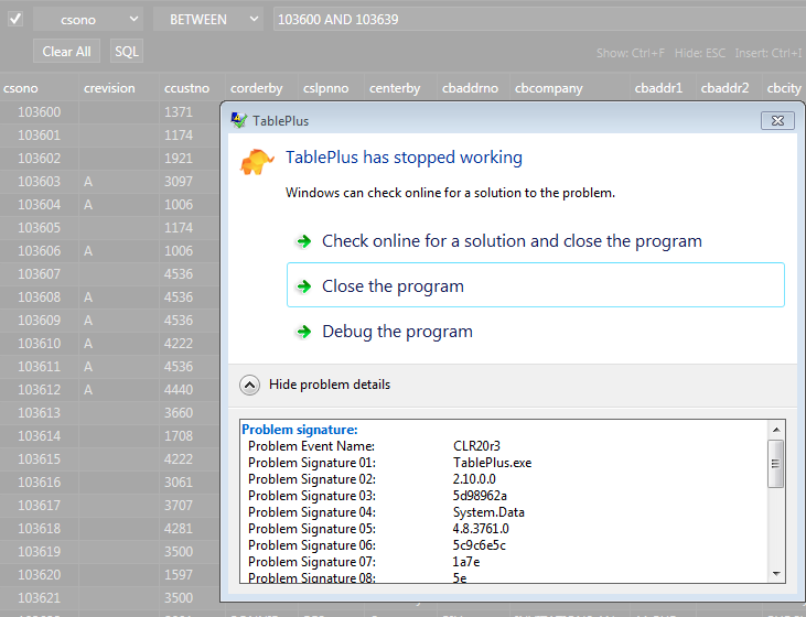 Crash in MSSQL BETWEEN query using unquoted numbers · Issue #115 ...