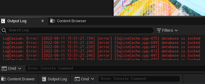database is locked · Issue #939 · CesiumGS/cesium-unreal · GitHub