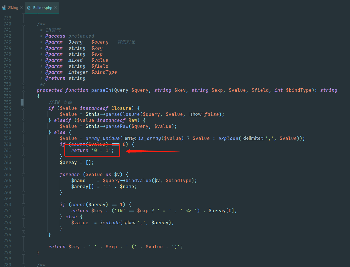 Version 6.0.7 "NOT IN" · Issue #2477 · top-think/framework · GitHub