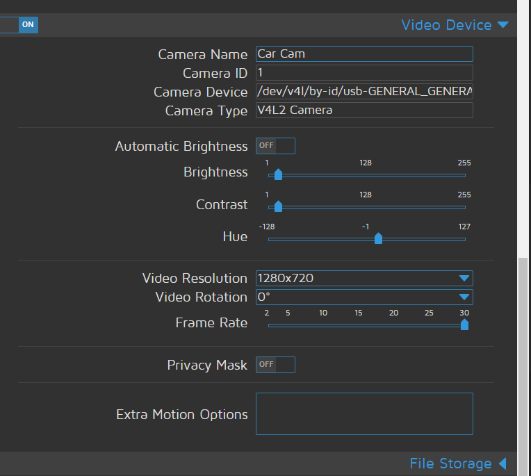 USB camera video resolution isn't updating · Issue 2781 · motioneye