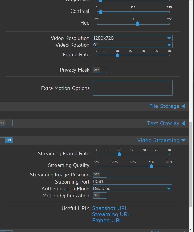 USB camera video resolution isn't updating · Issue 2781 · motioneye