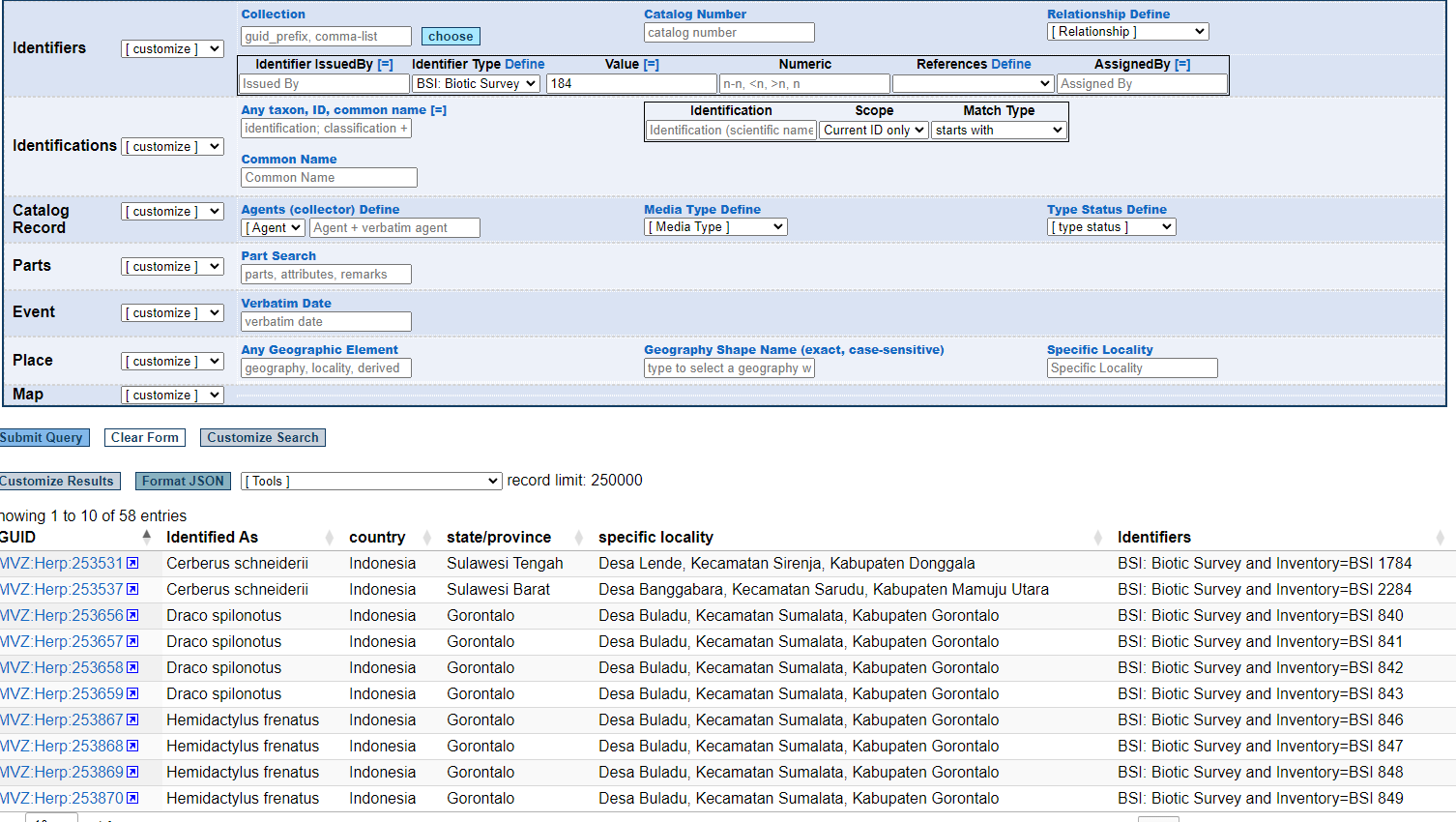 Catalog Record Search