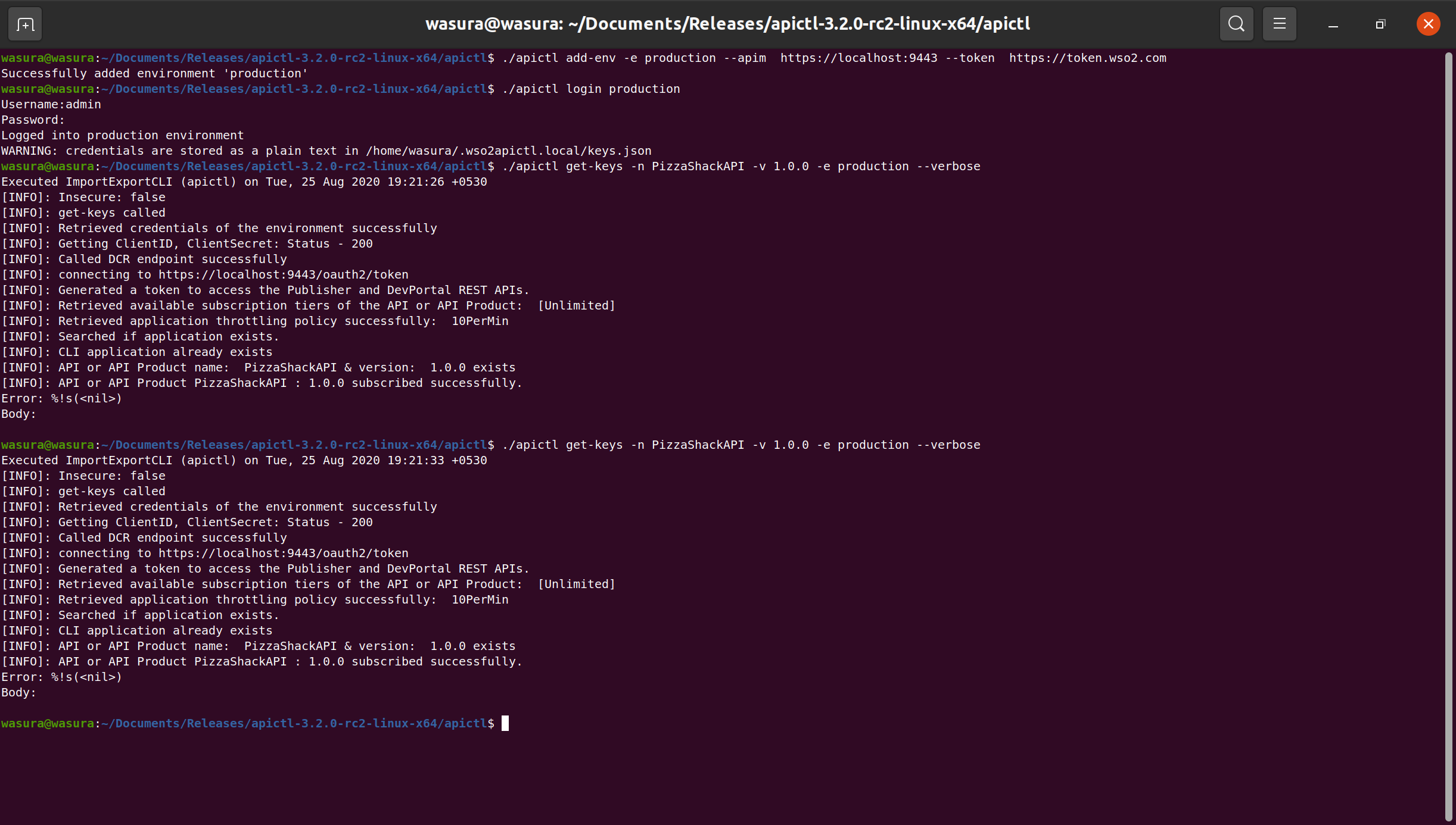 "Blank" error message is displayed to the user during getkeys if the