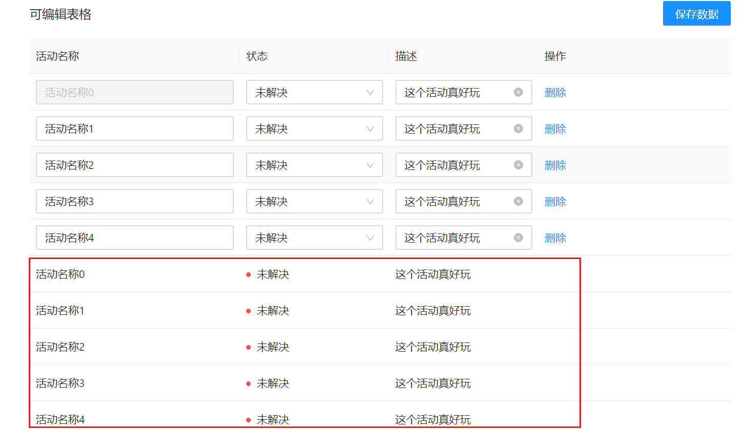 🧐[问题]EditableProTable 实时保存的编辑表格中如何新增的多个数据如何变成可编辑行 · Issue #2919 · ant ...