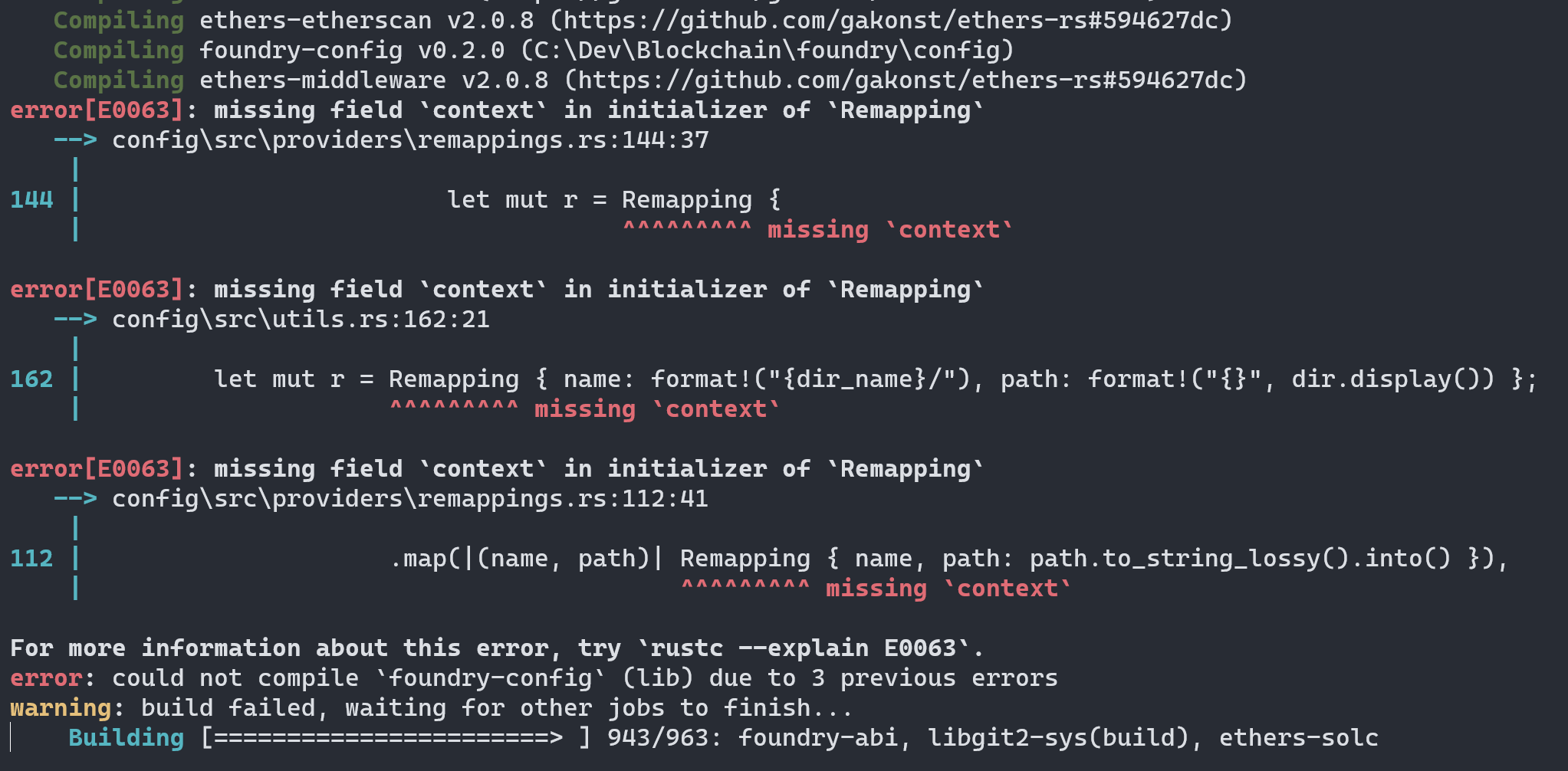 Building from source on Windows seems broken · Issue 5473 · foundryrs