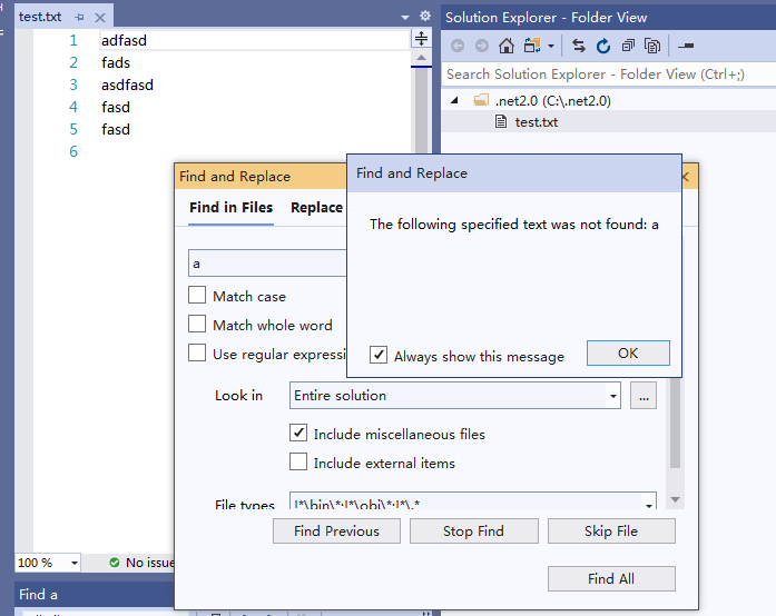 Find and Replace doesn't work · Issue #42564 · dotnet/roslyn · GitHub