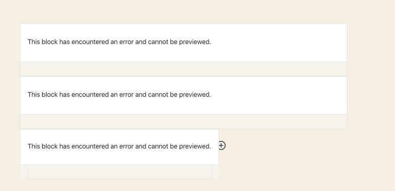 This block can't be previewed error message has inconsistent styling ...