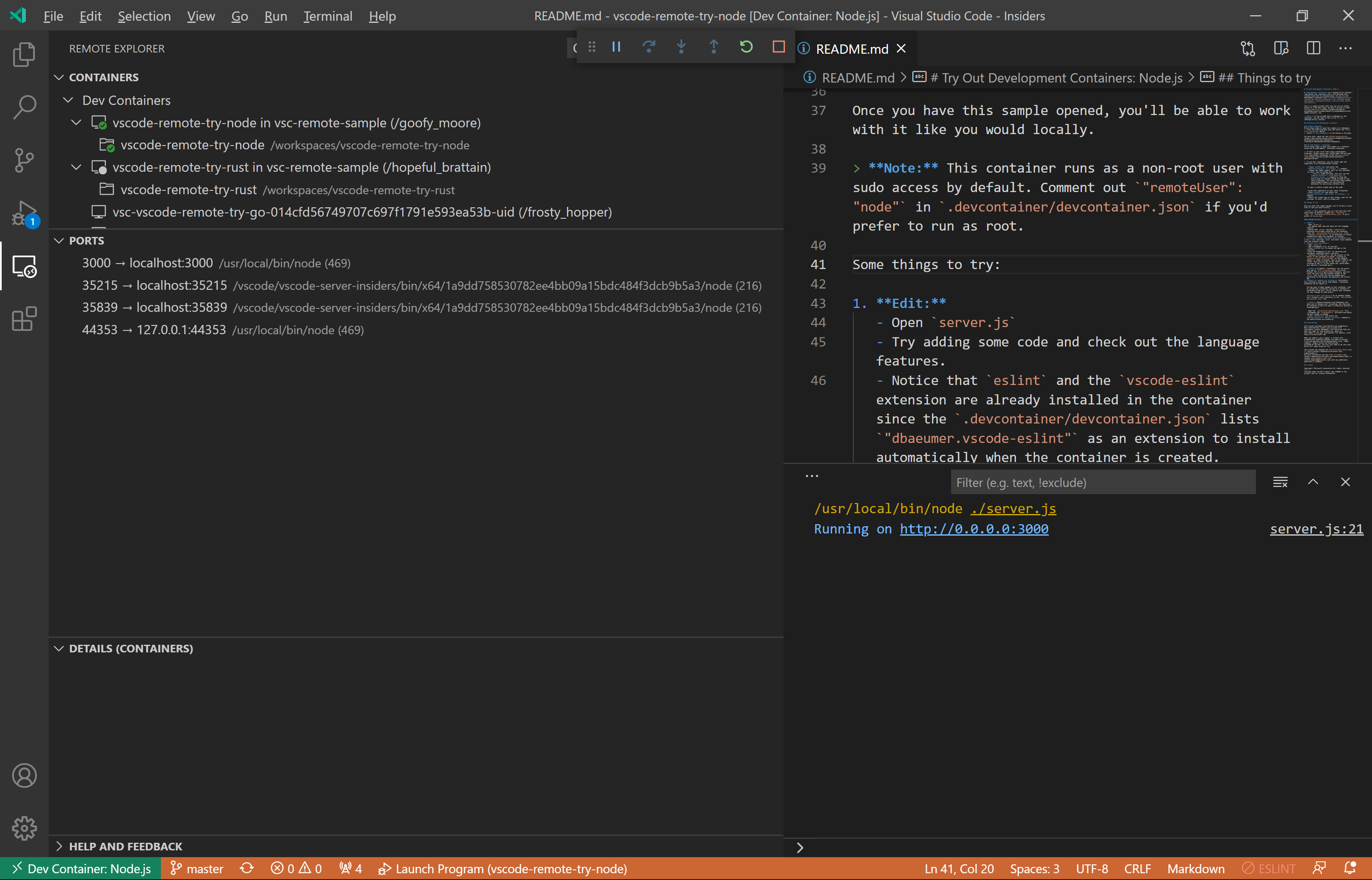 Test additional information in the ports view · Issue #114532 ...