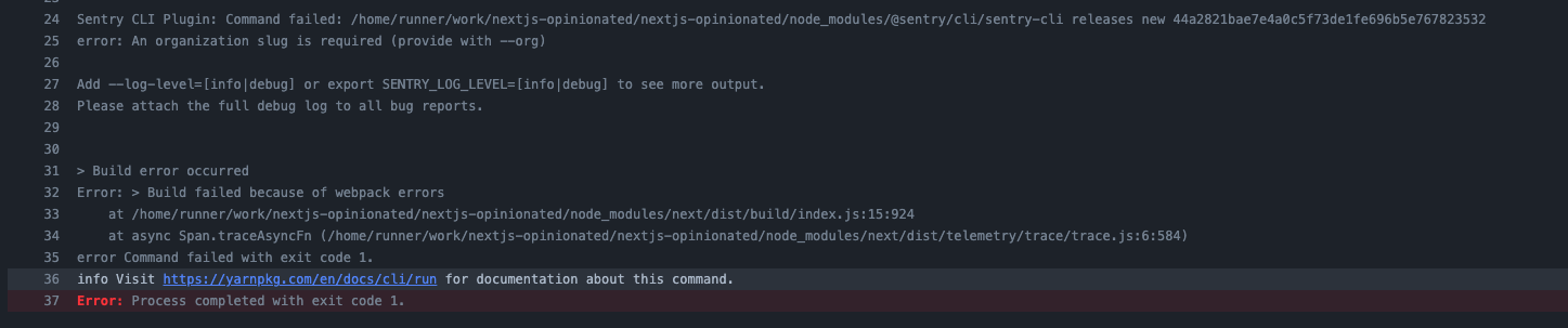 build error - github ci pipeline · Issue #40 · nextjs-opinionated ...