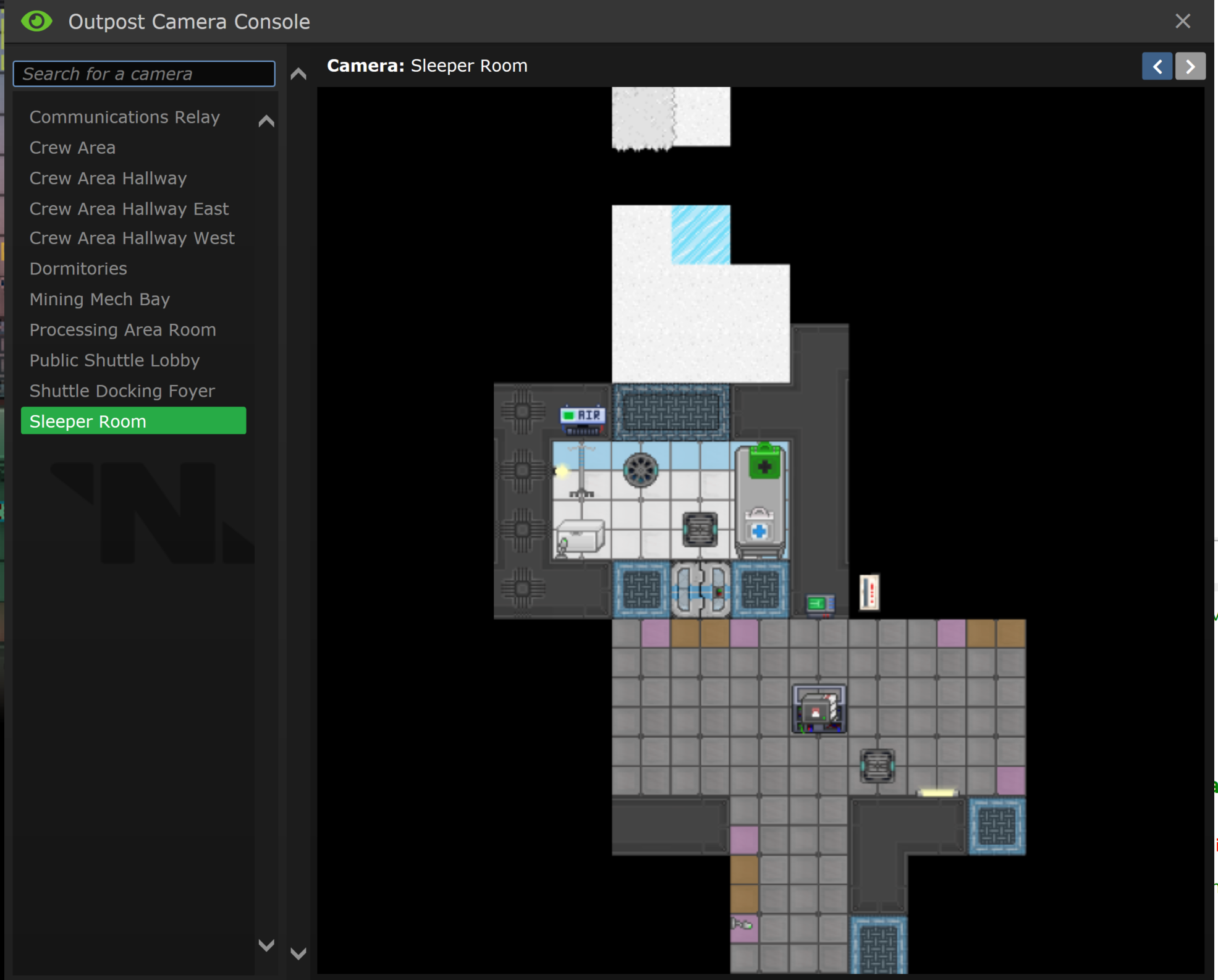 Metastation mining outpost medical is called sleeper room on cam ...