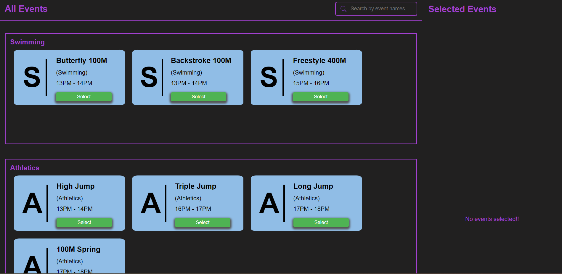 GitHub - Ashish2194/Sports-Events-Dashboard: A ReactJS web app which ...