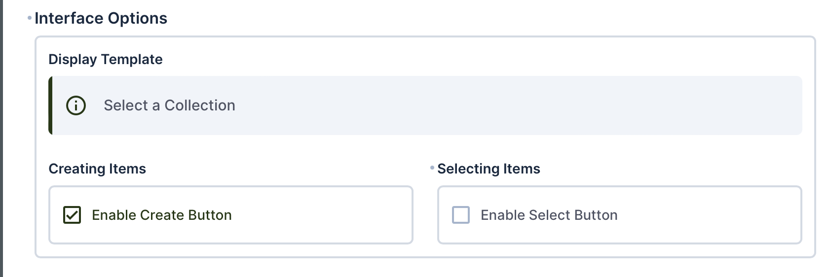 Conditions: "Enable Create Button" in the interface options does not ...