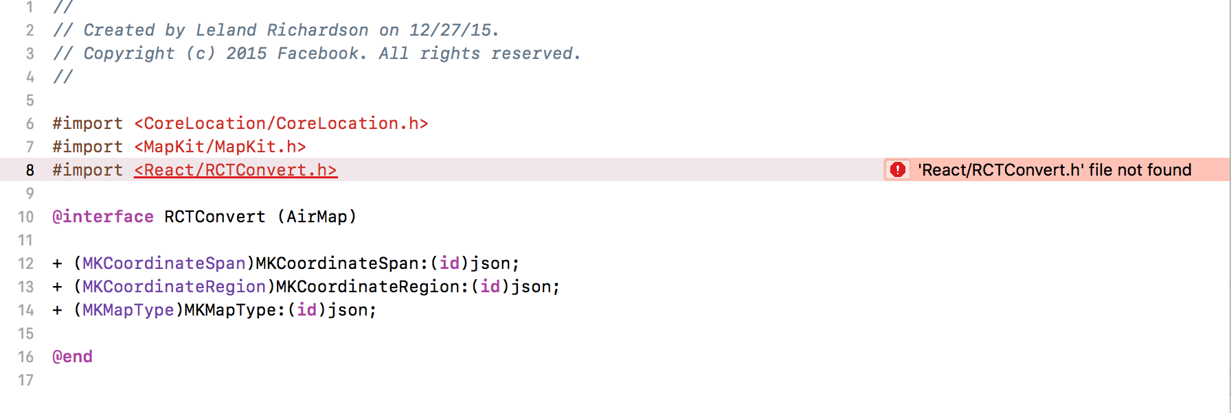 'React/RCTConvert.h' file not found · Issue #2554 · react-native-maps ...